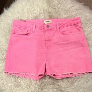 Neon wash L’Agence cut off denim shorts sz 30